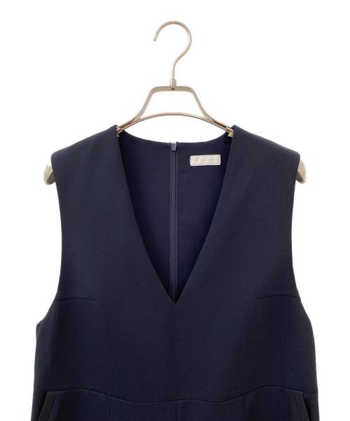 BALLSEY（ボールジィ）BALLSEY (ボールジィ) ジョーゼットジャージー Vネックオールインワン ネイビー サイズ:34の古着・服飾アイテム