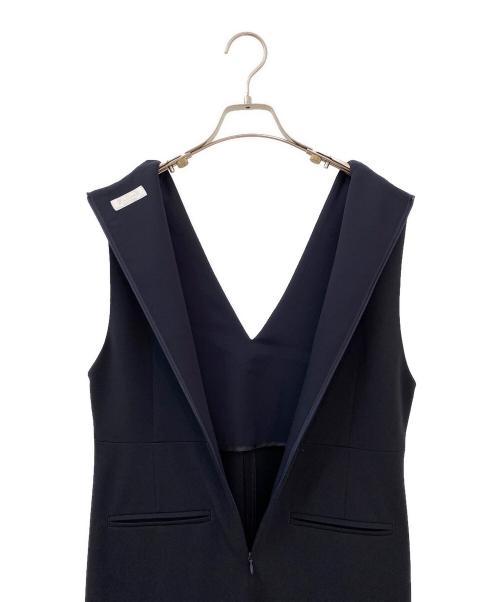 BALLSEY（ボールジィ）BALLSEY (ボールジィ) ジョーゼットジャージー Vネックオールインワン ネイビー サイズ:34の古着・服飾アイテム
