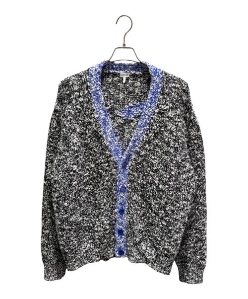 LOEWE（ロエベ）LOEWE (ロエベ) バイカラーミックスニットカーディガン ブラック サイズ:Lの古着・服飾アイテム