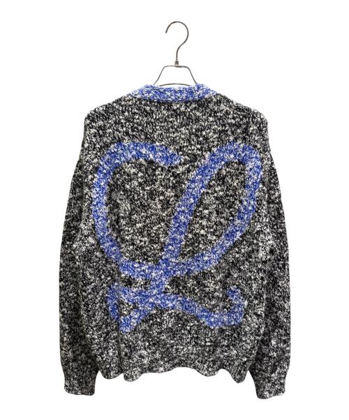 LOEWE（ロエベ）LOEWE (ロエベ) バイカラーミックスニットカーディガン ブラック サイズ:Lの古着・服飾アイテム