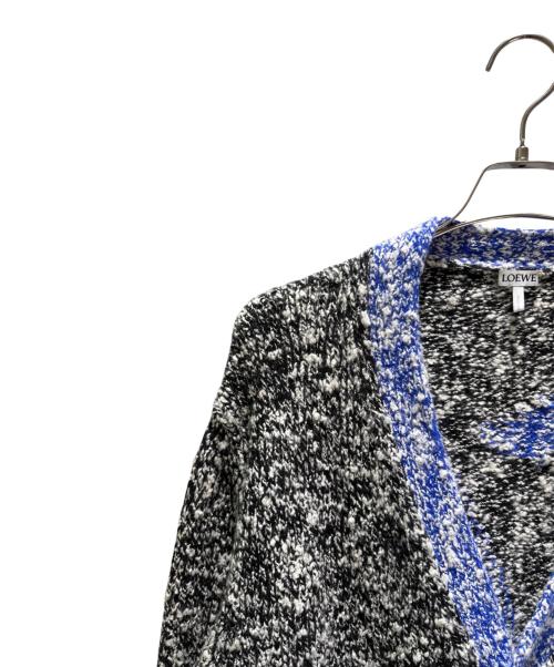 LOEWE（ロエベ）LOEWE (ロエベ) バイカラーミックスニットカーディガン ブラック サイズ:Lの古着・服飾アイテム
