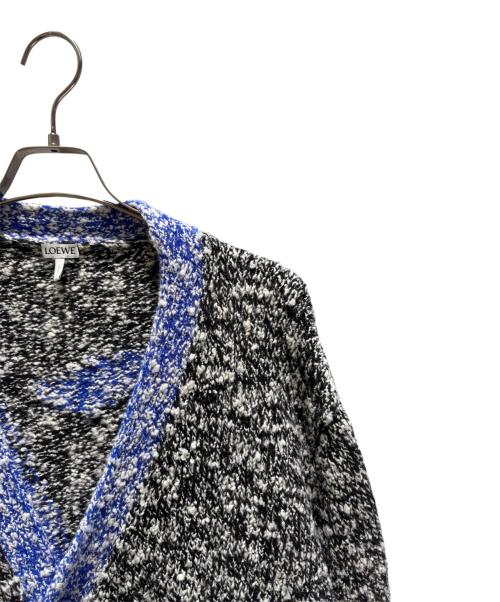 LOEWE（ロエベ）LOEWE (ロエベ) バイカラーミックスニットカーディガン ブラック サイズ:Lの古着・服飾アイテム