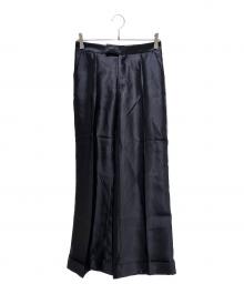 Maison Margiela（メゾンマルジェラ）の古着「シルクレーヨン ワイドレッグパンツ」｜ブラック