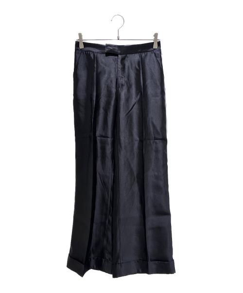 Maison Margiela（メゾンマルジェラ）Maison Margiela (メゾンマルジェラ) シルクレーヨン ワイドレッグパンツ ブラック サイズ:36の古着・服飾アイテム