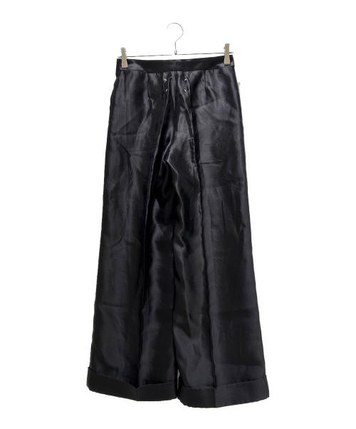 Maison Margiela（メゾンマルジェラ）Maison Margiela (メゾンマルジェラ) シルクレーヨン ワイドレッグパンツ ブラック サイズ:36の古着・服飾アイテム