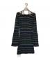 mame kurogouchi (マメクロゴウチ) Random Ribbed Plaid Knitted Dress With Choker ネイビー サイズ:2：8000円