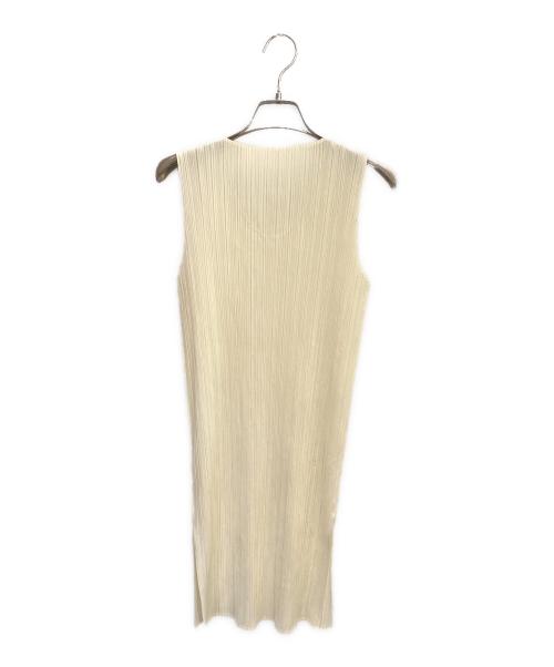 PLEATS PLEASE（プリーツプリーズ）PLEATS PLEASE (プリーツプリーズ) ノースリーブプリーツワンピース アイボリー サイズ:4の古着・服飾アイテム