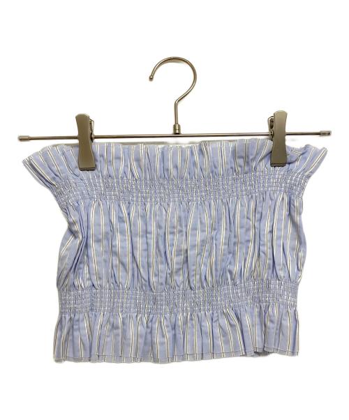 TODAYFUL（トゥデイフル）TODAYFUL (トゥデイフル) Stripe Gather Bustier ブルー サイズ:Fの古着・服飾アイテム