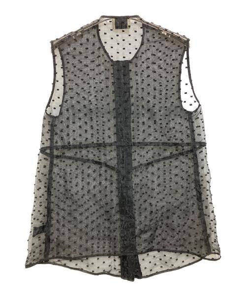 UNITED ARROWS（ユナイテッドアローズ）UNITED ARROWS (ユナイテッドアローズ) オーガンジー ドット ベスト ブラック サイズ:Freeの古着・服飾アイテム