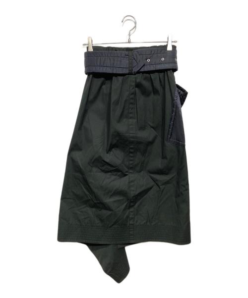 sacai（サカイ）sacai (サカイ) Cotton Coating Skirt ブラック×ネイビー サイズ:1の古着・服飾アイテム