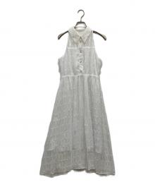 sheller（シェリエ）の古着「fringe stripe shirt dress」｜ホワイト