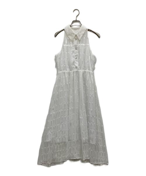 sheller（シェリエ）sheller (シェリエ) fringe stripe shirt dress ホワイト サイズ:Fの古着・服飾アイテム