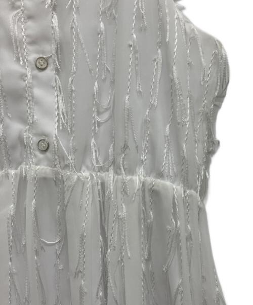 sheller（シェリエ）sheller (シェリエ) fringe stripe shirt dress ホワイト サイズ:Fの古着・服飾アイテム