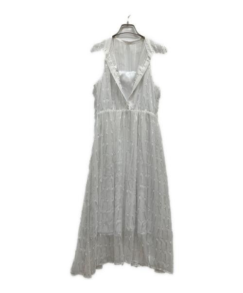 sheller（シェリエ）sheller (シェリエ) fringe stripe shirt dress ホワイト サイズ:Fの古着・服飾アイテム