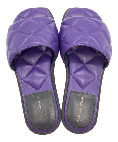 DRIES VAN NOTEN（ドリスヴァンノッテン）DRIES VAN NOTEN (ドリスヴァンノッテン) キルティングサンダル パープル サイズ:35の古着・服飾アイテム