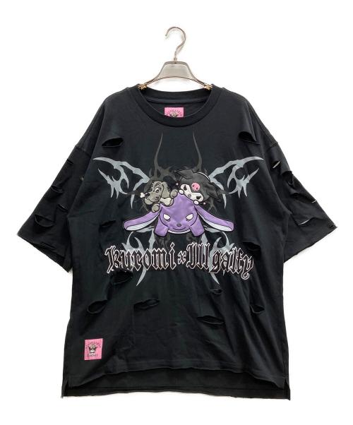 GALFY（ガルフィー）GALFY (ガルフィー) クロミ (クロミ) イルガルフィーボロボロ半袖TEE ブラック サイズ:XLの古着・服飾アイテム