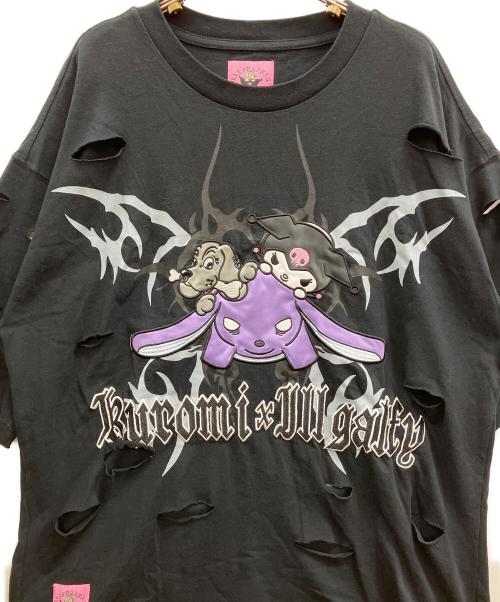 GALFY（ガルフィー）GALFY (ガルフィー) クロミ (クロミ) イルガルフィーボロボロ半袖TEE ブラック サイズ:XLの古着・服飾アイテム