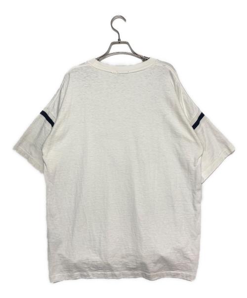 Dior（ディオール）Dior (ディオール) ダメージ加工スラブコットンジャージーTシャツ ホワイト×ブラック サイズ:Mの古着・服飾アイテム