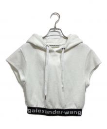 ALEXANDER WANG（アレキサンダー・ワン）の古着「クロップド パーカー」｜ホワイト×ブラック