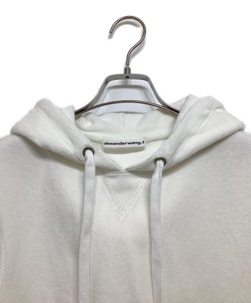 ALEXANDER WANG（アレキサンダー・ワン）ALEXANDER WANG (アレキサンダー・ワン) クロップド パーカー ホワイト×ブラック サイズ:XSの古着・服飾アイテム