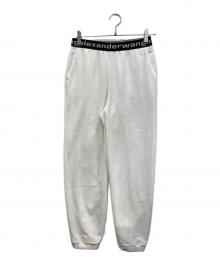 ALEXANDER WANG.T（アレキサンダーワンティー）の古着「リブイージーパンツ」｜ホワイト×ブラック