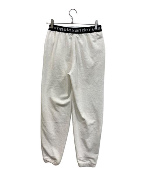 ALEXANDER WANG.T（アレキサンダーワンティー）ALEXANDER WANG.T (アレキサンダーワンティー) リブイージーパンツ ホワイト×ブラック サイズ:XSの古着・服飾アイテム