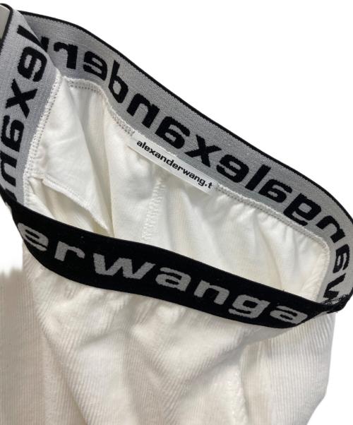 ALEXANDER WANG.T（アレキサンダーワンティー）ALEXANDER WANG.T (アレキサンダーワンティー) リブイージーパンツ ホワイト×ブラック サイズ:XSの古着・服飾アイテム