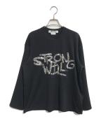 COMME des GARCONS COMME des GARCONSコムデギャルソン コムデギャルソン）の古着「スパンコールL/STシャツ」｜ブラック