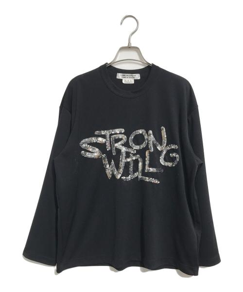 COMME des GARCONS COMME des GARCONS（コムデギャルソン コムデギャルソン）COMME des GARCONS COMME des GARCONS (コムデギャルソン コムデギャルソン) スパンコールL/STシャツ ブラック サイズ:XSの古着・服飾アイテム