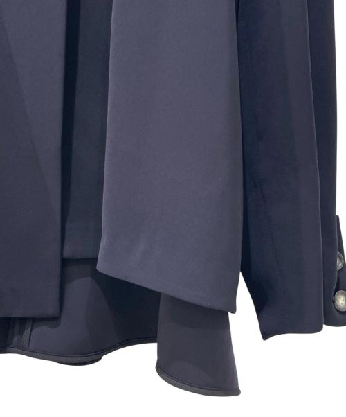 ENFOLD（エンフォルド）ENFOLD (エンフォルド) PEツイル ASYMMETRY-JACKET ネイビー サイズ:38の古着・服飾アイテム