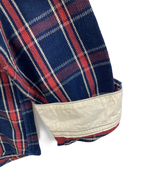 快晴堂（カイセイドウ）快晴堂 (カイセイドウ) チェックデニムシャツ ネイビー サイズ:2の古着・服飾アイテム