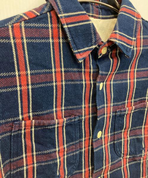 快晴堂（カイセイドウ）快晴堂 (カイセイドウ) チェックデニムシャツ ネイビー サイズ:2の古着・服飾アイテム