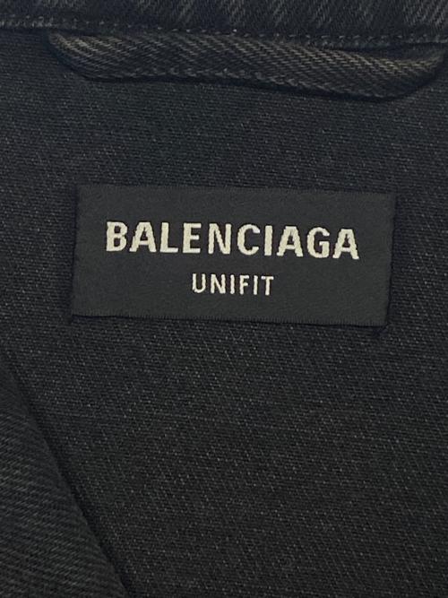 BALENCIAGA（バレンシアガ）BALENCIAGA (バレンシアガ) Spray Paint BB Logo Denim Jacket ブラック サイズ:XSの古着・服飾アイテム