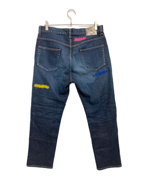 uniform experiment（ユニフォームエクスペリメント）uniform experiment (ユニフォームエクスペリメント) COLOR REPAIR DAMAGED DENIM インディゴ サイズ:2の古着・服飾アイテム