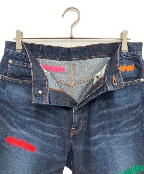 uniform experiment（ユニフォームエクスペリメント）uniform experiment (ユニフォームエクスペリメント) COLOR REPAIR DAMAGED DENIM インディゴ サイズ:2の古着・服飾アイテム