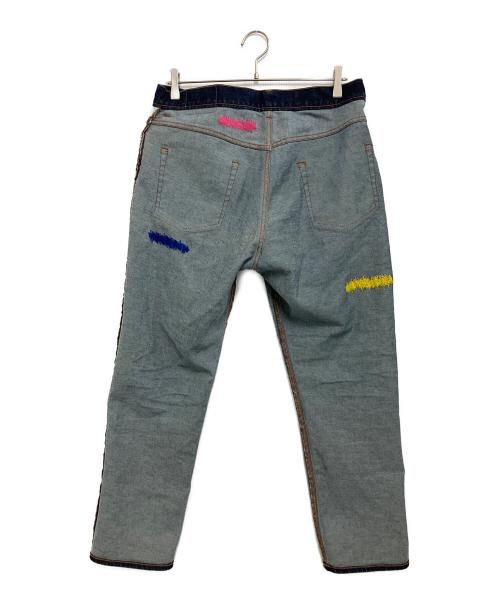uniform experiment（ユニフォームエクスペリメント）uniform experiment (ユニフォームエクスペリメント) COLOR REPAIR DAMAGED DENIM インディゴ サイズ:2の古着・服飾アイテム