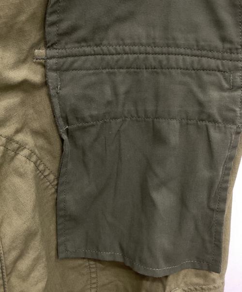 uniform experiment（ユニフォームエクスペリメント）uniform experiment (ユニフォームエクスペリメント) HEM CUT OFF CROPPED CARGO PANTS オリーブ サイズ:2の古着・服飾アイテム