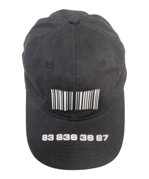 VTMNTS（ブイティーエムエヌティーエス）VTMNTS (ブイティーエムエヌティーエス) Barcode Cap ブラックの古着・服飾アイテム