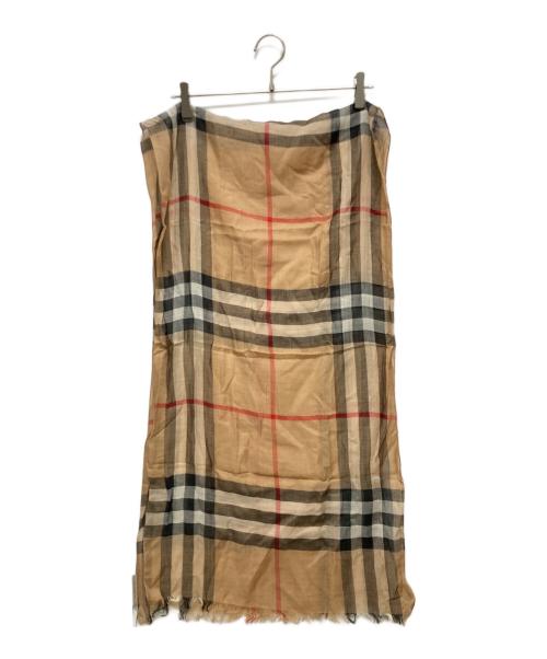 BURBERRY（バーバリー）BURBERRY (バーバリー) ウールシルクスカーフ ブラウン 未使用品の古着・服飾アイテム