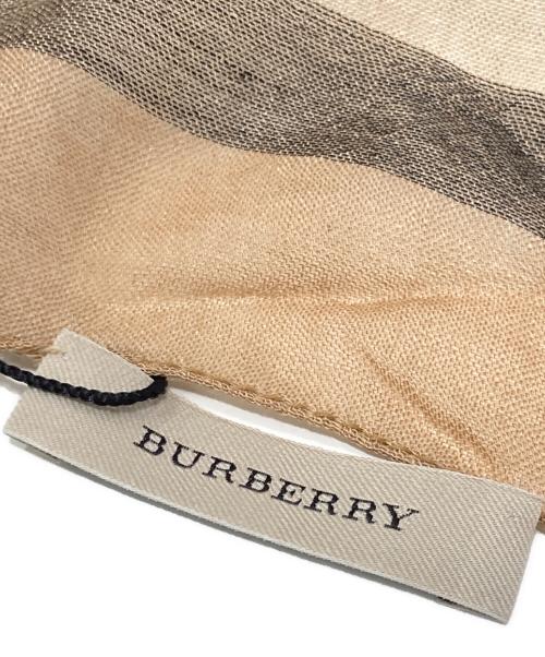 BURBERRY（バーバリー）BURBERRY (バーバリー) ウールシルクスカーフ ブラウン 未使用品の古着・服飾アイテム