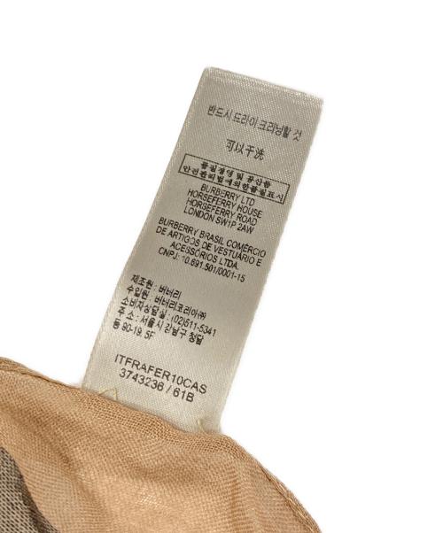 BURBERRY（バーバリー）BURBERRY (バーバリー) ウールシルクスカーフ ブラウン 未使用品の古着・服飾アイテム