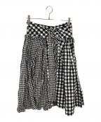 tricot COMME des GARCONSトリココムデギャルソン）の古着「切替ギンガムスカート」｜ブラック×ホワイト
