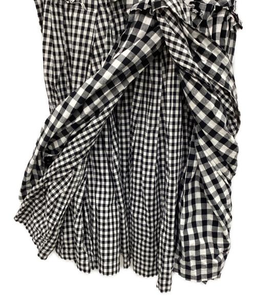 tricot COMME des GARCONS（トリココムデギャルソン）tricot COMME des GARCONS (トリココムデギャルソン) 切替ギンガムスカート ブラック×ホワイト サイズ:Mの古着・服飾アイテム