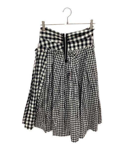 tricot COMME des GARCONS（トリココムデギャルソン）tricot COMME des GARCONS (トリココムデギャルソン) 切替ギンガムスカート ブラック×ホワイト サイズ:Mの古着・服飾アイテム