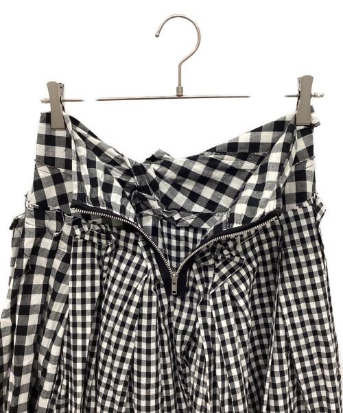 tricot COMME des GARCONS（トリココムデギャルソン）tricot COMME des GARCONS (トリココムデギャルソン) 切替ギンガムスカート ブラック×ホワイト サイズ:Mの古着・服飾アイテム