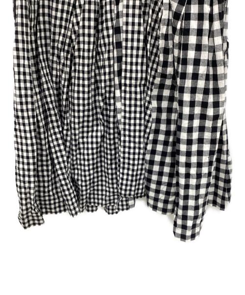 tricot COMME des GARCONS（トリココムデギャルソン）tricot COMME des GARCONS (トリココムデギャルソン) 切替ギンガムスカート ブラック×ホワイト サイズ:Mの古着・服飾アイテム