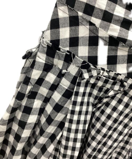tricot COMME des GARCONS（トリココムデギャルソン）tricot COMME des GARCONS (トリココムデギャルソン) 切替ギンガムスカート ブラック×ホワイト サイズ:Mの古着・服飾アイテム