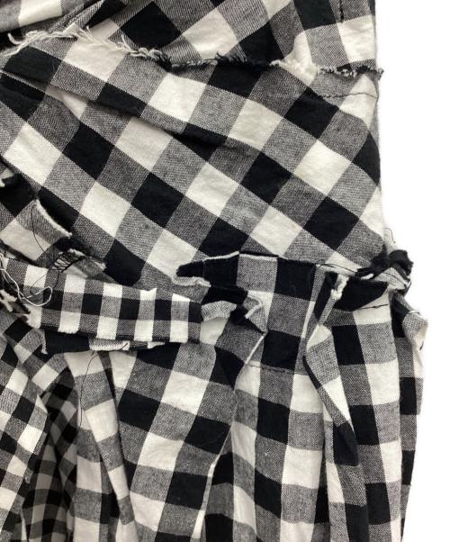 tricot COMME des GARCONS（トリココムデギャルソン）tricot COMME des GARCONS (トリココムデギャルソン) 切替ギンガムスカート ブラック×ホワイト サイズ:Mの古着・服飾アイテム