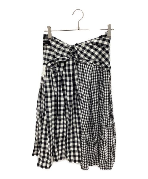 tricot COMME des GARCONS（トリココムデギャルソン）tricot COMME des GARCONS (トリココムデギャルソン) 切替ギンガムスカート ブラック×ホワイト サイズ:Mの古着・服飾アイテム
