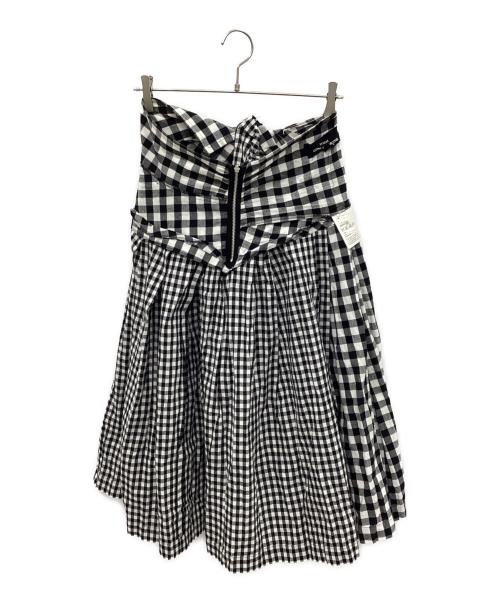 tricot COMME des GARCONS（トリココムデギャルソン）tricot COMME des GARCONS (トリココムデギャルソン) 切替ギンガムスカート ブラック×ホワイト サイズ:Mの古着・服飾アイテム